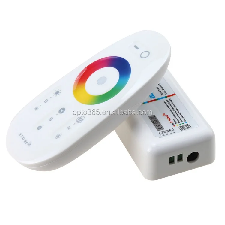 2.4G Wireless Touch Screen LED RF Controllers with Touch Ring Keys 12V/24V for 5050 3528 RGB RGBW LED Strip Lighting