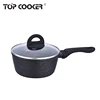 Forged aluminium induction bottom non stick saucepan