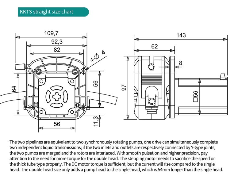 Kamoer Multi-stage Gear Transmission DC Motor KKDD And Stepper Motor KKTS Peristaltic Pump For Liquid Transfer