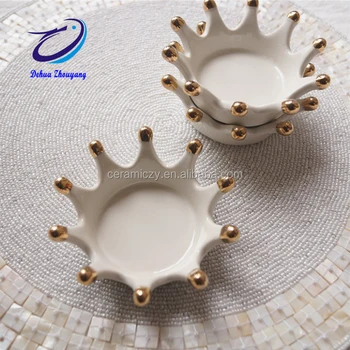 Decorative White Ceramic Ring Dish Dresser Top Jewelry Holder