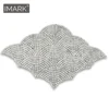 Polished Carrara White Marble Mini Scallop Fan Pattern Fish Scale Mosaic Tile