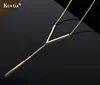Initial letter Y designs necklace gold plated letter shaped jewelry metal bar pendant necklace