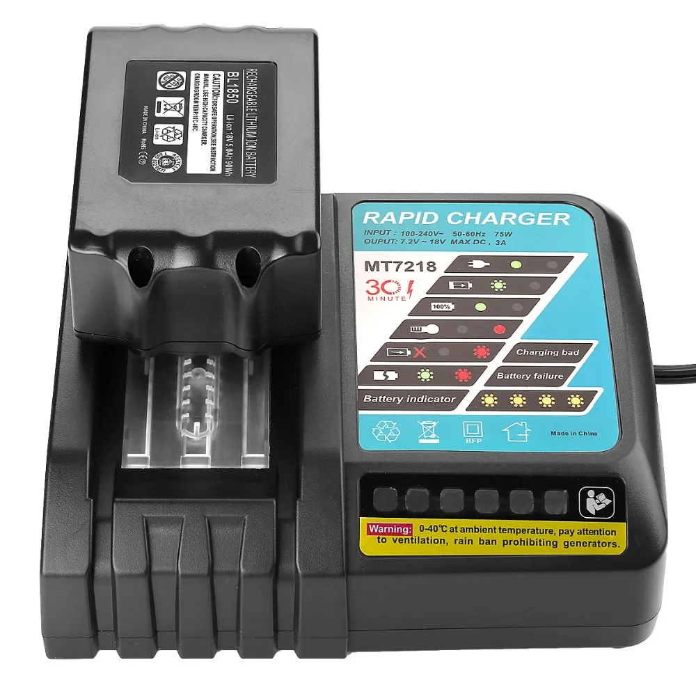 Makita Bl1830 Bl1850 Dc18rc Dc18ra 3a Fast Charger 14.4v To