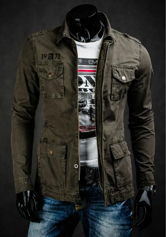 jaqueta masculina estilo militar