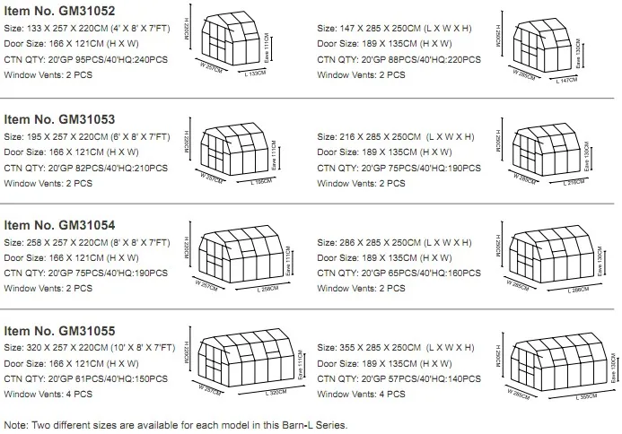 G-MORE Wholesales Wall Lean-To Series Aluminum Polycarbonate Hobby Greenhouse Size (2)