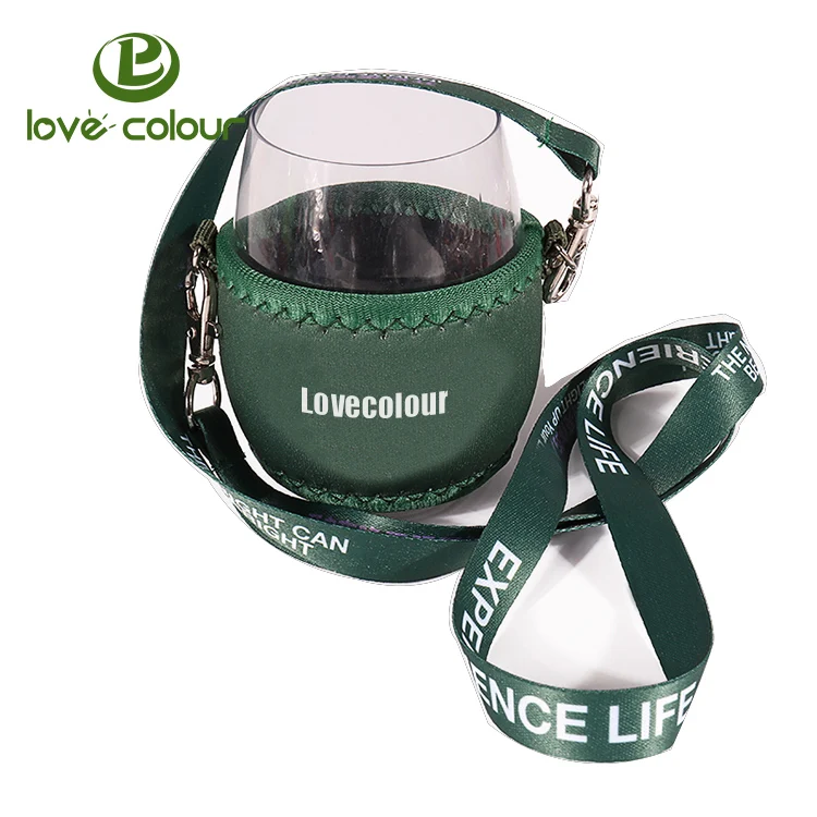 Wine glass holder lanyard
