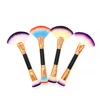 Wholesale Beauty Product Single 2 in 1 Bigger Double Head Wood Handle Color Hair Fan Cosmetics Foundation Makeup Brush