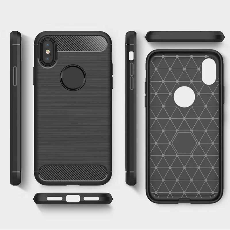 2017 New Arrival Carbon Fiber Tpu case for iphone X brushed tpu soft cover for iphone 8