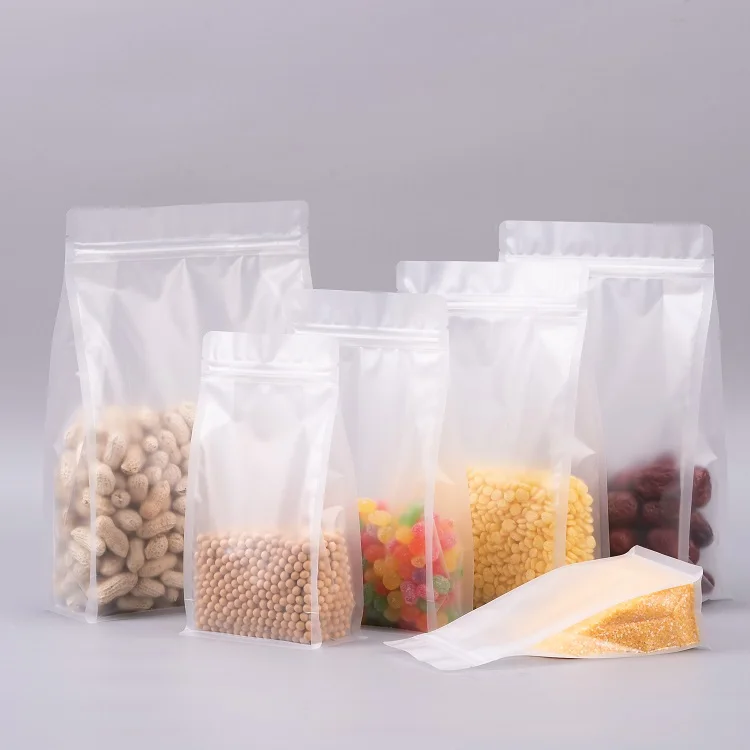 Food Grade Zipper Pouch Transparent Flat Bottom Packaging Bag Zip Lock ...