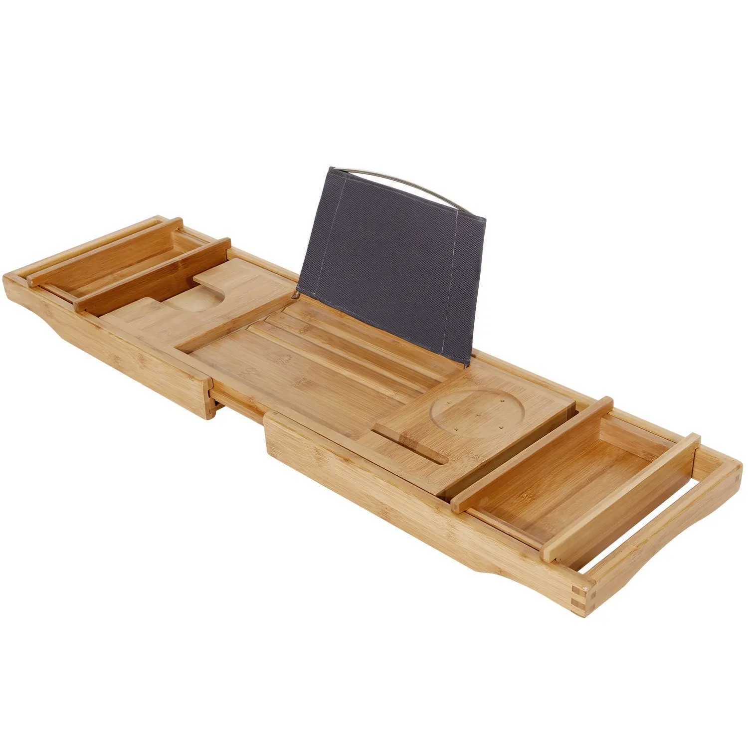 100 Natural Bamboo Bathtub Caddy Tray With Bath Pillow Buy Natural
