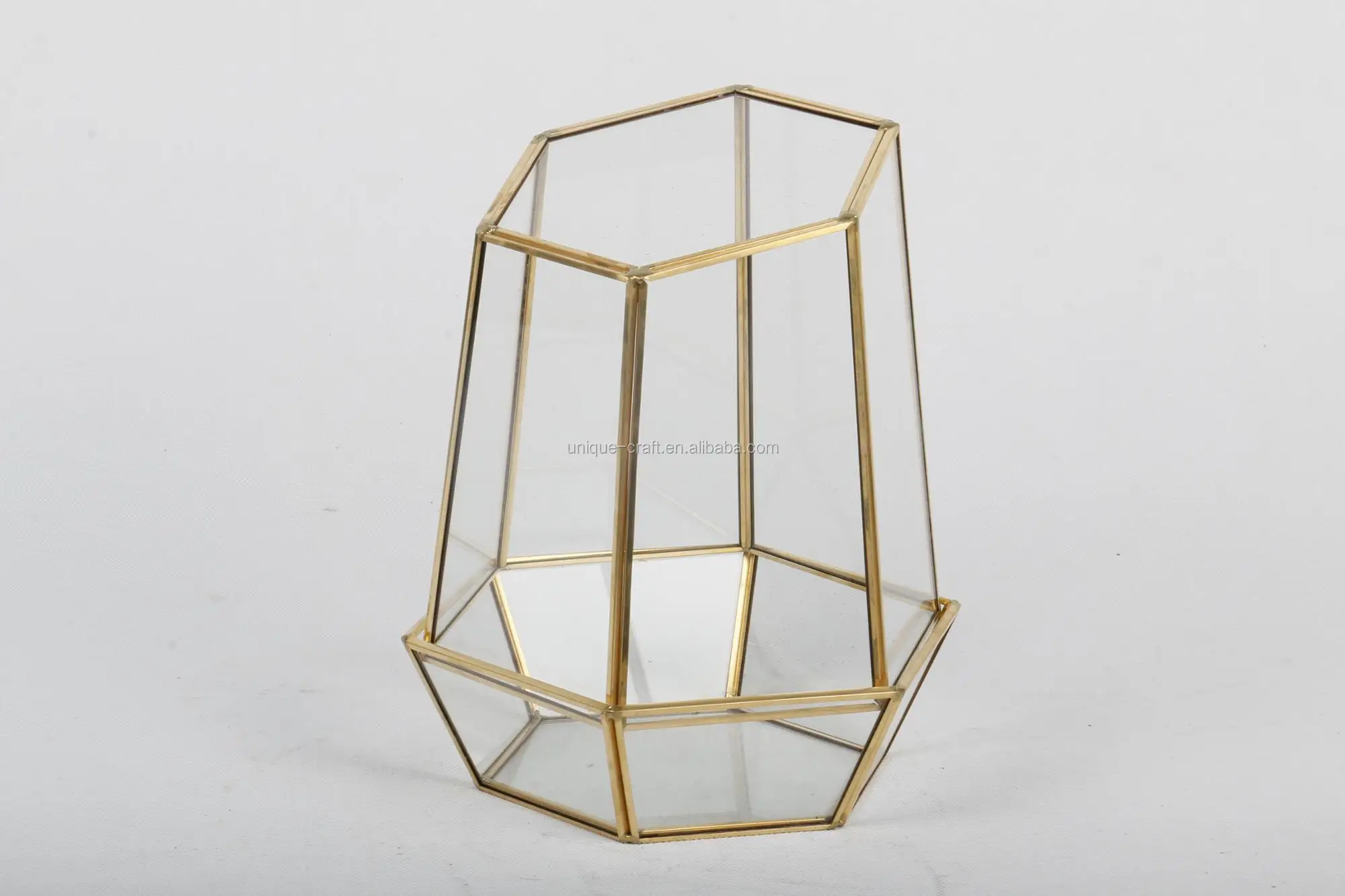 Wholesale Gold Terrarium Geometric Glass