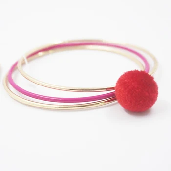 Fashion Women Hair Ball Metal Coil Spring Bracelets 2017 Fashion Women Hair Ball Metal Coil Spring Bracelets 2017