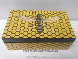 Vietnamese lMDF lacquer box organizer with paper printing, high quality, direct supply