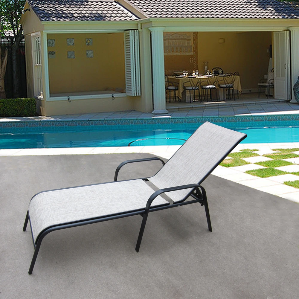 Outdoor Beach Sunbed Chair Garden Textoline Sunlounger Buy No Folded