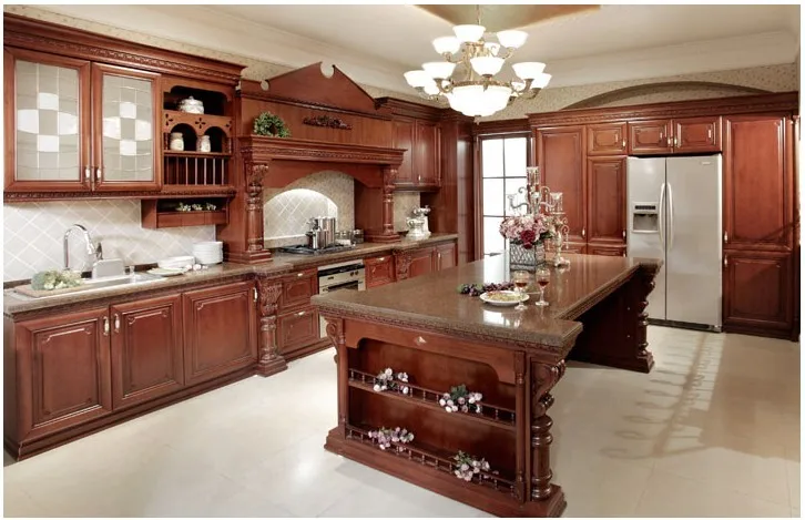 Fashionable Design Contemporary Solid Wood Kitchen Cabinet Antique