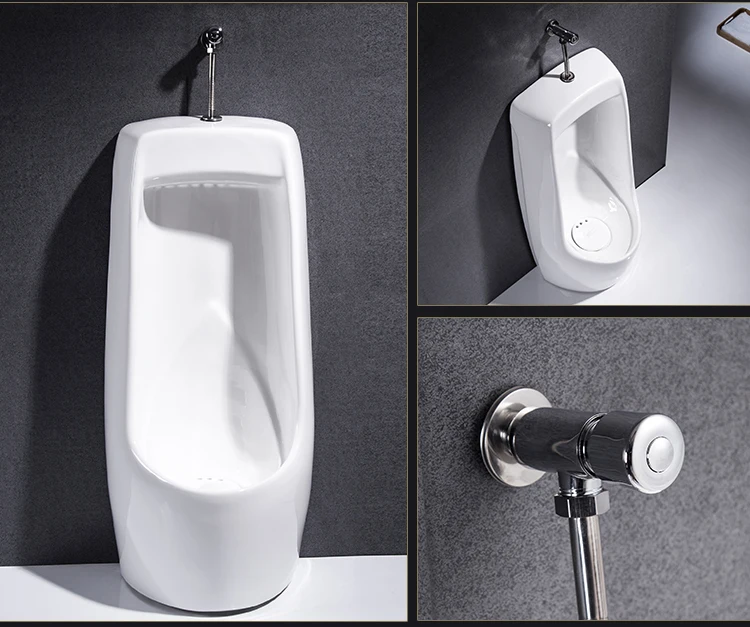 floor mounted Urinal with accessories for sensor or hand pressing
