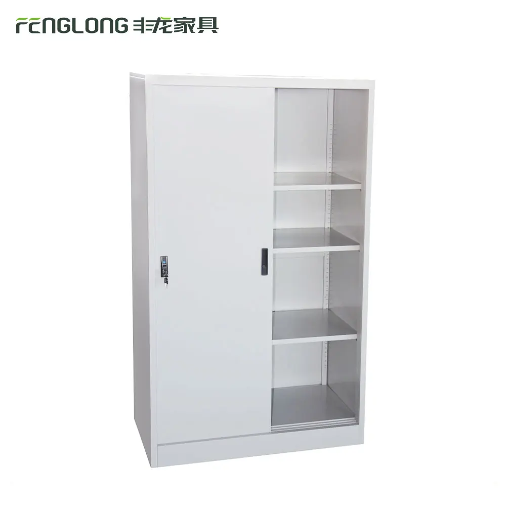 Design In Book Shelf Display Cupboard With Sliding Metal Doors Buy