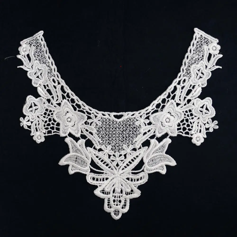 Embroidery Design Lace Trim Neck Cotton Guipure Crochet Lace Collar ...
