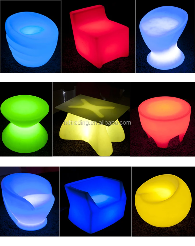 Factory sale Bright leds 16 color battery operated LED Chair&Table LED Furniture for bar and night club