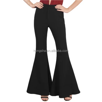 women's black bell bottom pants