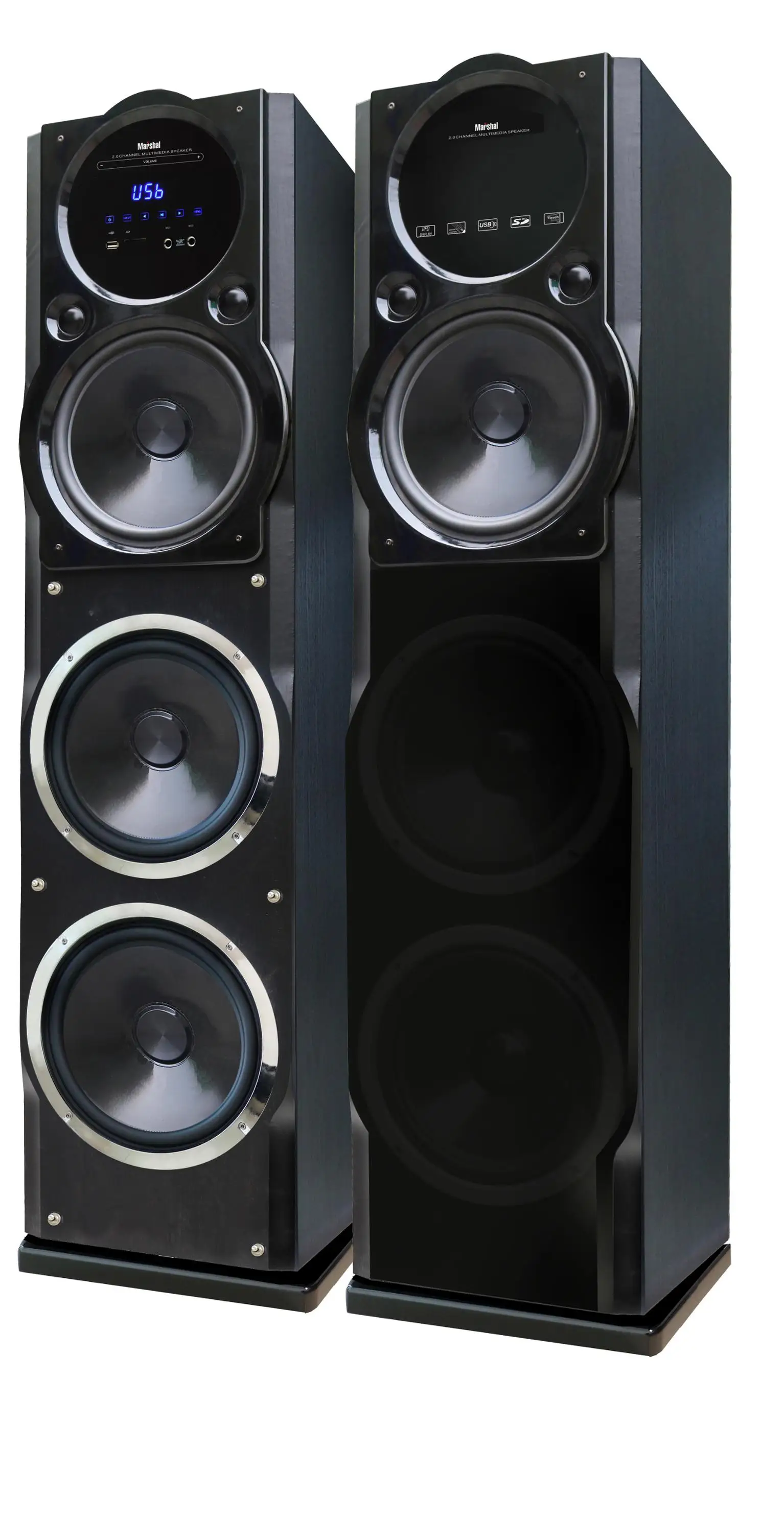 High Power Wooden 2.0 Active Hi Fi Tower Stage Speaker For Home Theatre