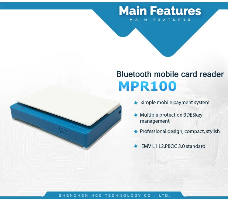 Cheap Mobile MSR IC POS Biometric Bluetooth Swipe Card Machine With Free SDK MPR100