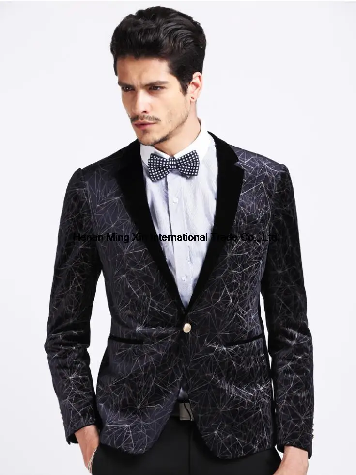 printed velvet blazer mens