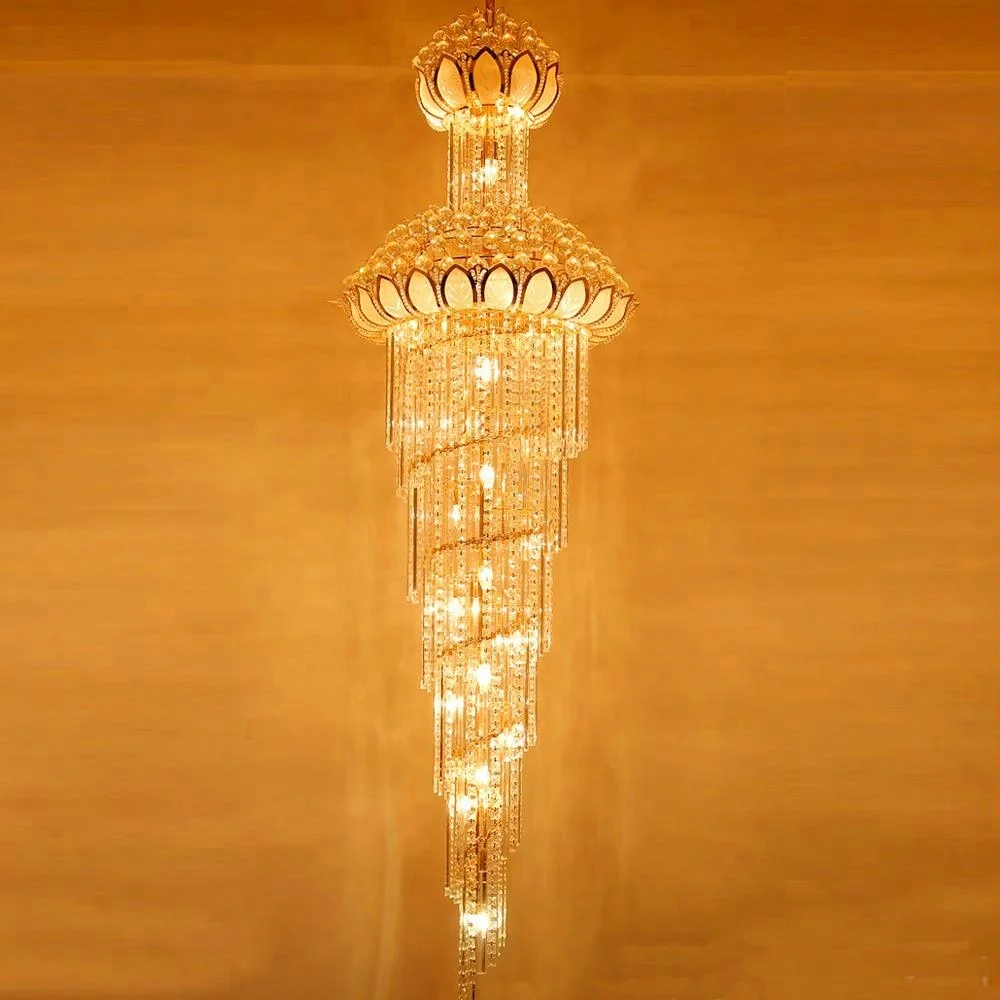 Moderne Blume Louts Kristall Kronleuchter Anhänger Beleuchtung Für Hohe