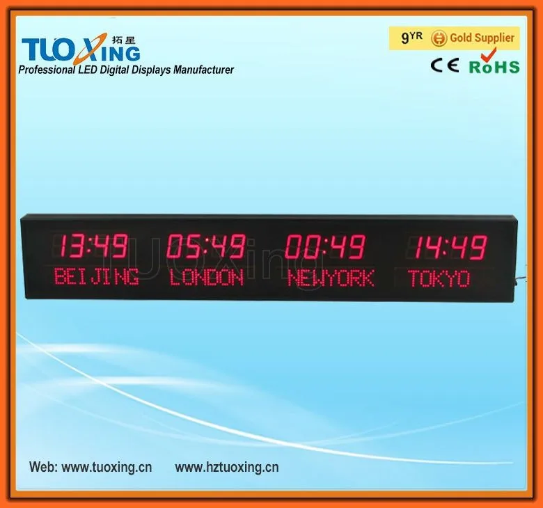 4 Groups Led Digital Multiple Time Zone Clock Buy Multiple Time Zone