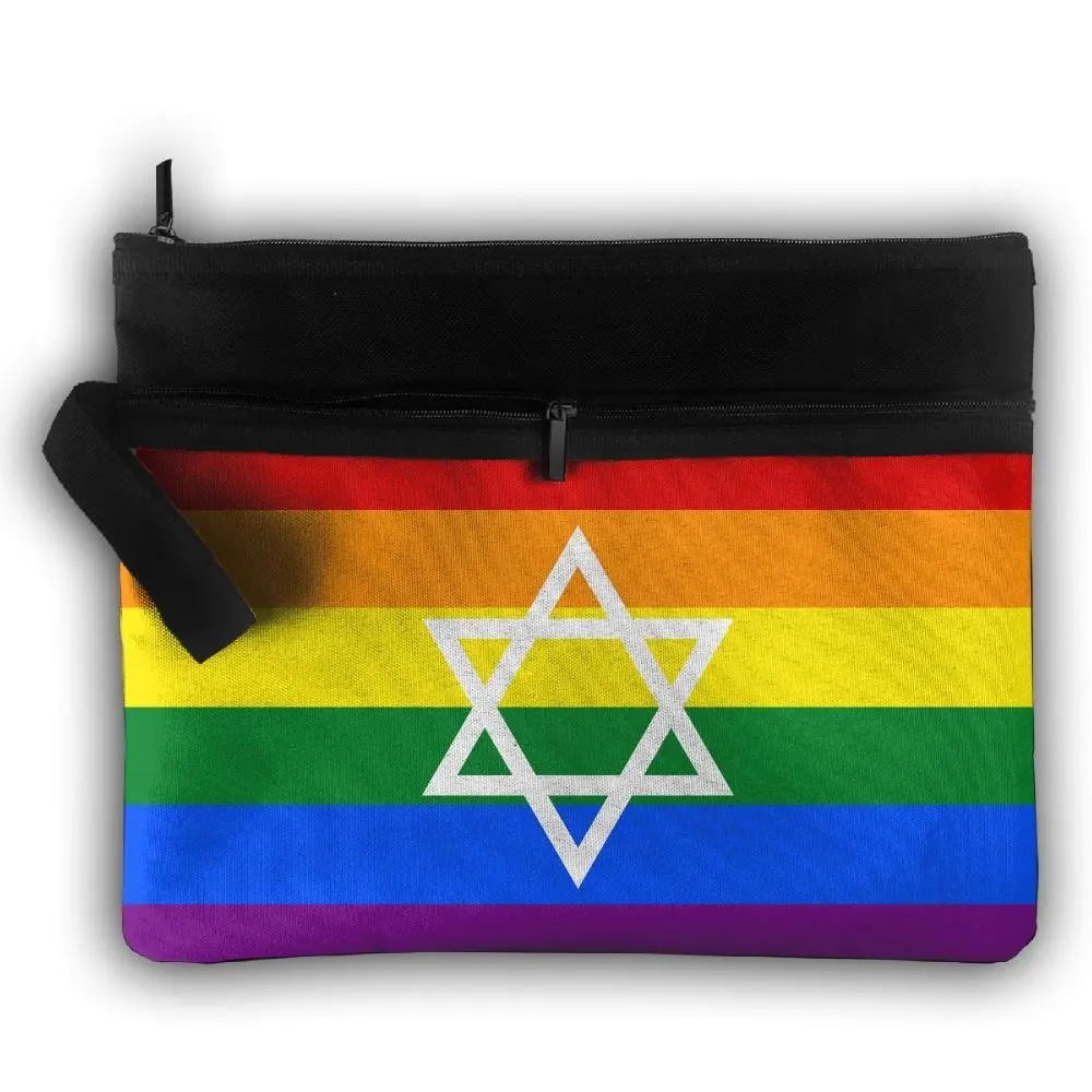 LGBT Lesbian Flag Multifunction Portable Pouch Trapezoidal Storage Organizer Bag