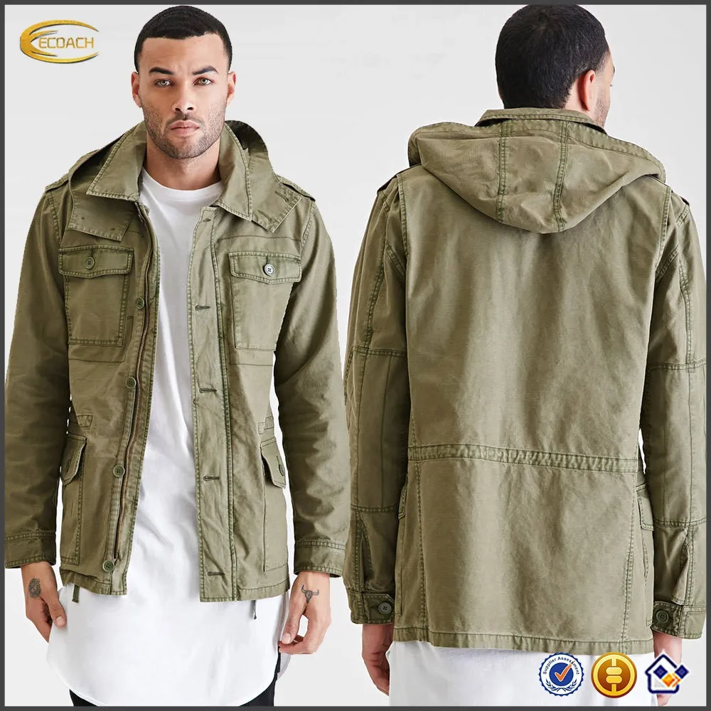 hooded military jacket mens