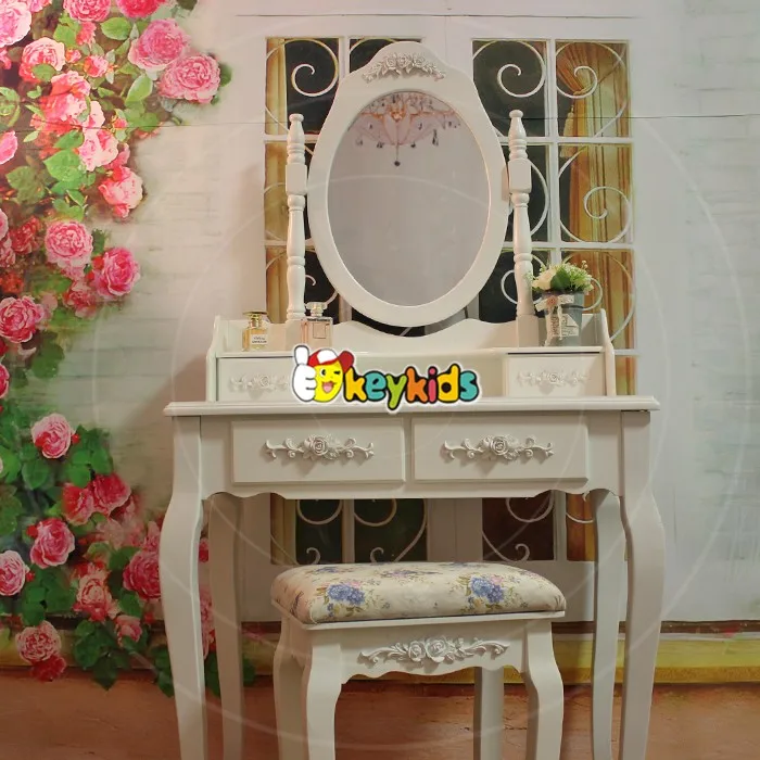 2016 Wholesale Fashion Wooden Make Up Vanity,White Solid Wooden Make Up