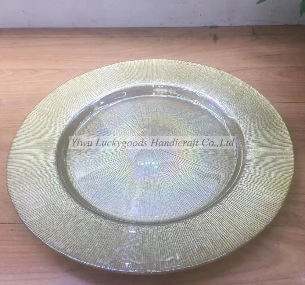 Lck006clear Elegant Glass Clear Beaded Dinner Plate For Sale Buy