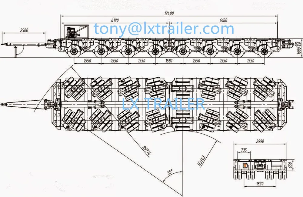 Multi-axle Hydraulic Modular Trailer With Power Gooseneck - Buy Modular