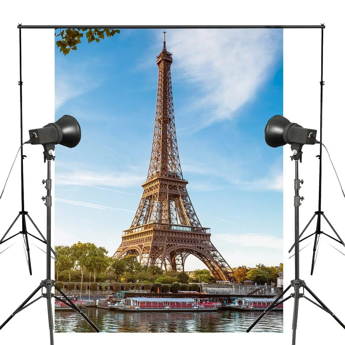 ERTIANANG 150x220cm Paris Eiffel Tower Photography Background Blue Sky Ship Architectural Landscape Backdrop Studio Photography Backdrop