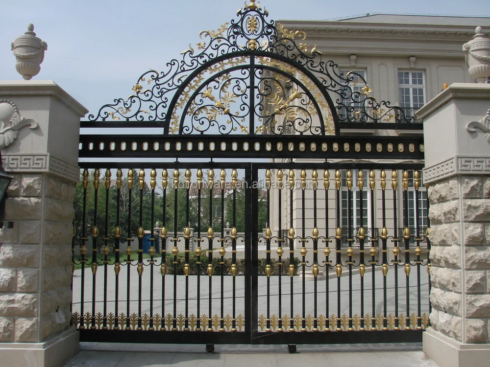 Beautiful Swing Open Ornamental House Wrought Iron Main Design ...  Beautiful Swing Open Ornamental House Wrought Iron Main design gate