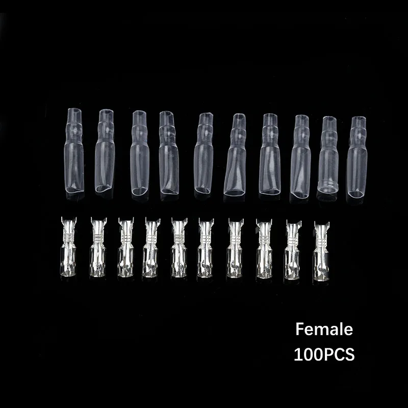 50 Sets Car Auto Motorcycle Bullet Terminals 4mm Male Female Wire Bullet Crimp Connectors 
