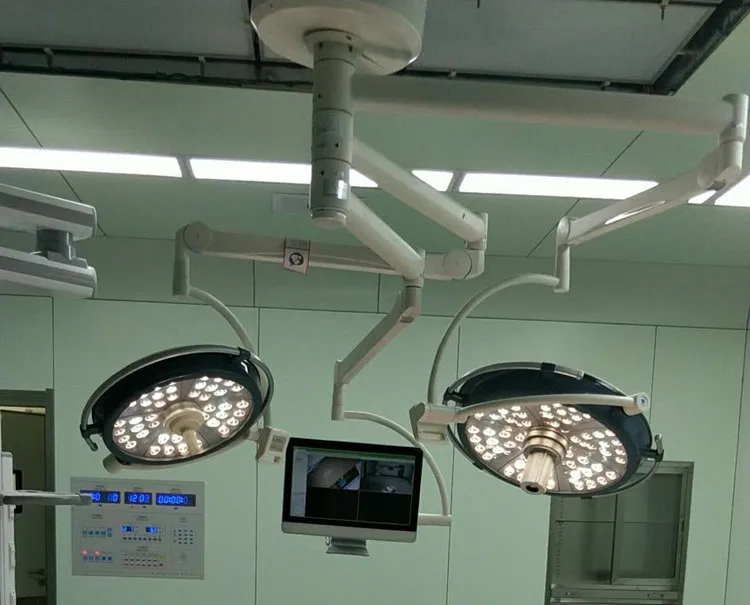 Operating room led light dual head with camera in hospital double demo surgical lamp