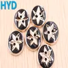 HYD manufacturer plastic button with gold color black star pattern 2-holes for shirt