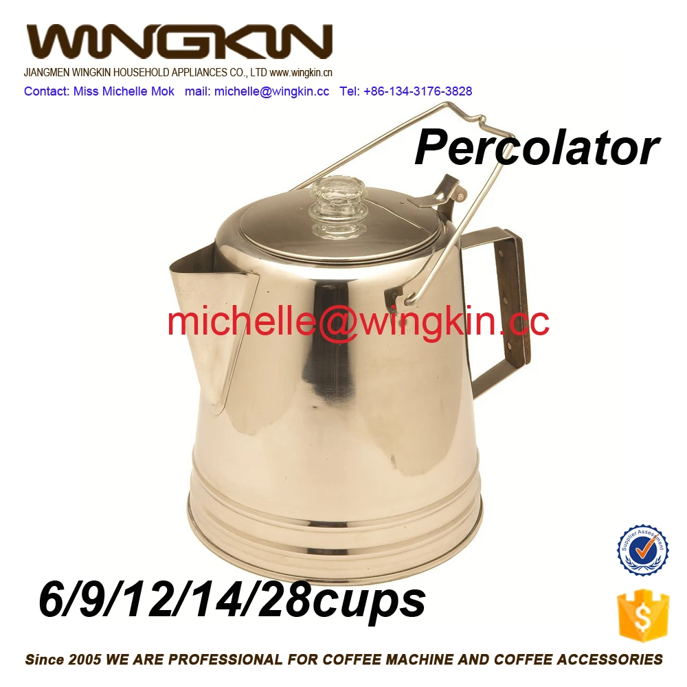 Stainless Steel Stove Top And Induction Percolator Coffee Maker Camping