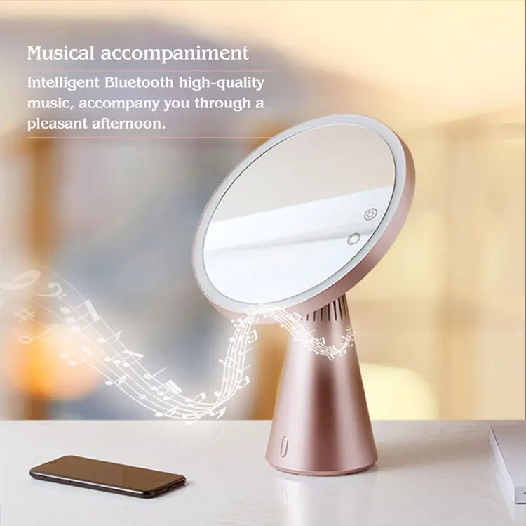 Three Color Led Lighted Magnifying Vanity Makeup Mirror With Lamp