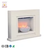 Standing electric modern fireplace in living room