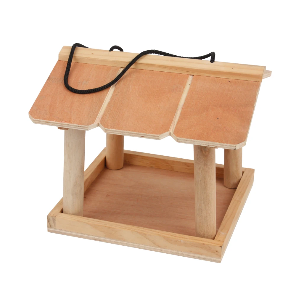 Hanging Wooden Bird Table Garden Wild Birds Tree Or Bracket