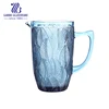 China hot sale leaf design patterned 1.3L Sky Blue Solid color Glass Jug GB2611D002KEY