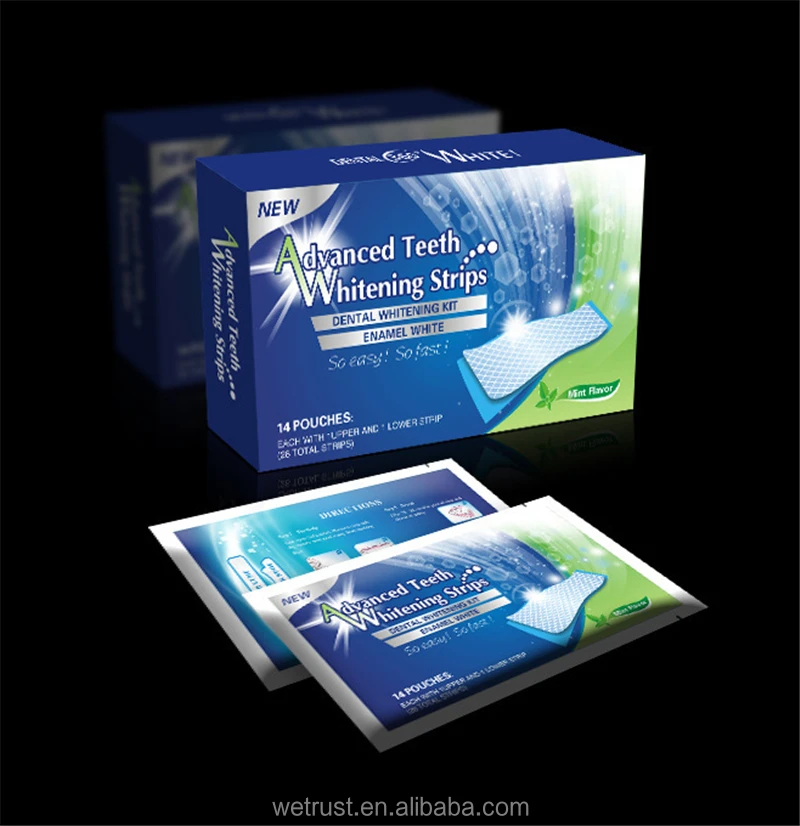 14pcs/pack Teeth Whitening Strips Non Peroxide Gel Strips And Dry