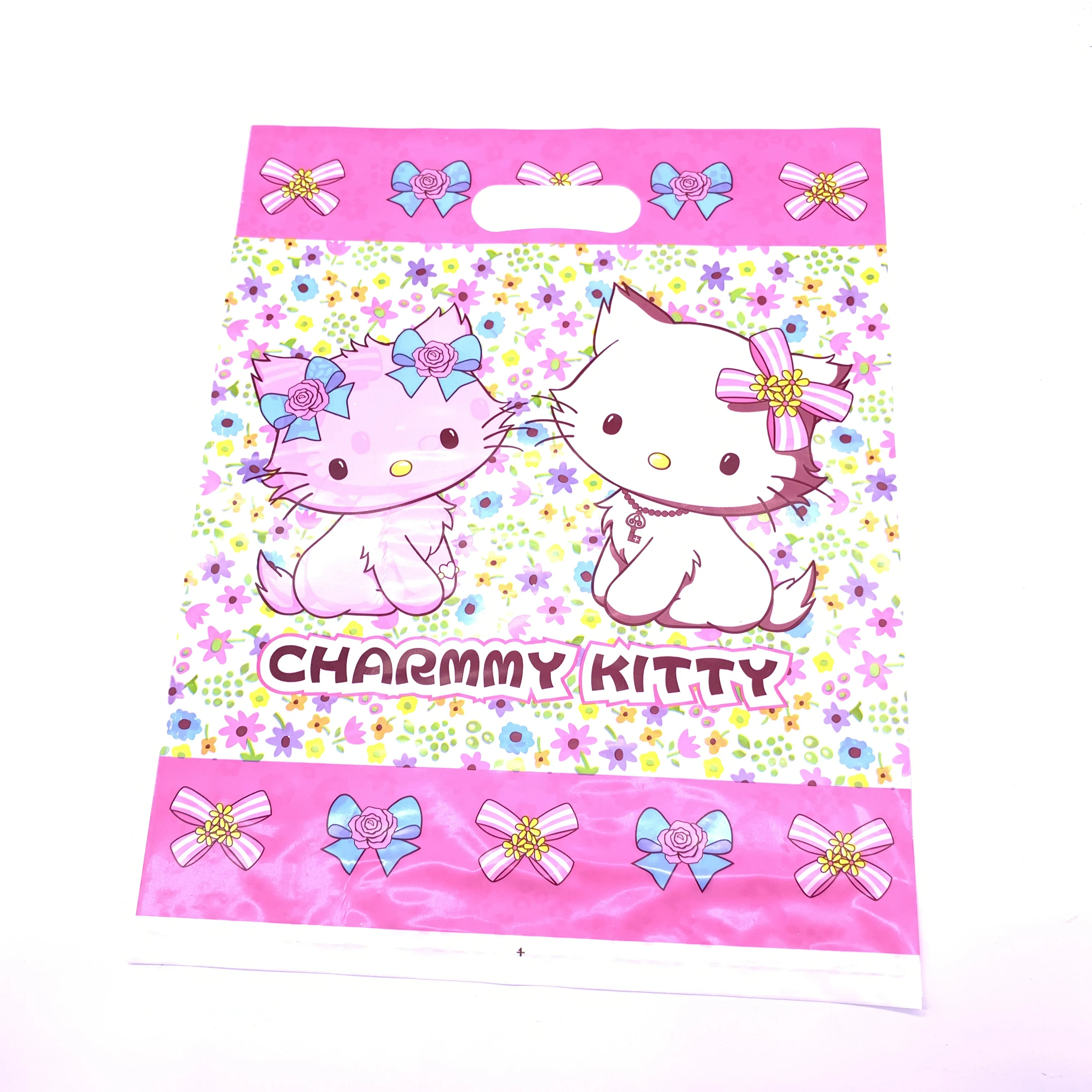 custom made handle die cut plastic bags