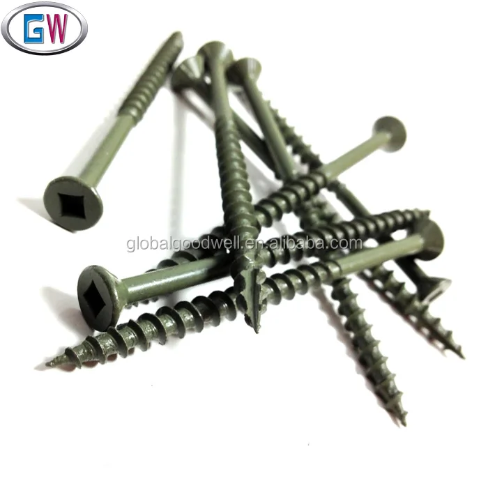 Robertson Square Drive Head Green Blule Coated Decking Wood Screws
