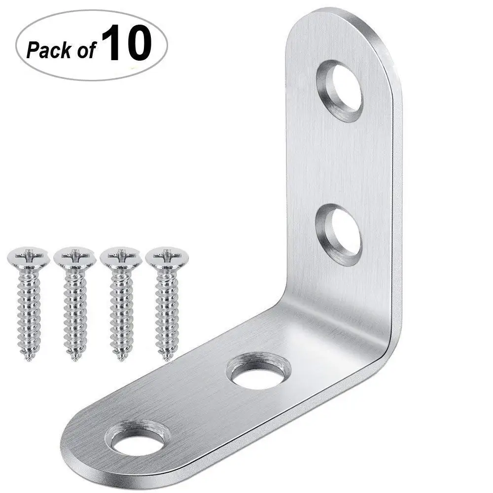 Each Size 10 Pieces 2 Size 30 Pieces Corner Brackets 90 Degree Angle Bracket Corner Braces Stainless Steel L Bracket with Screws,20 x 20 mm,3030mm,40 x 40mm