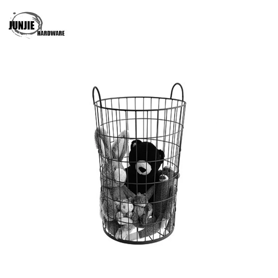 Popular Handled Metal Wire Baskets Iron Laundry Storage Baskets With