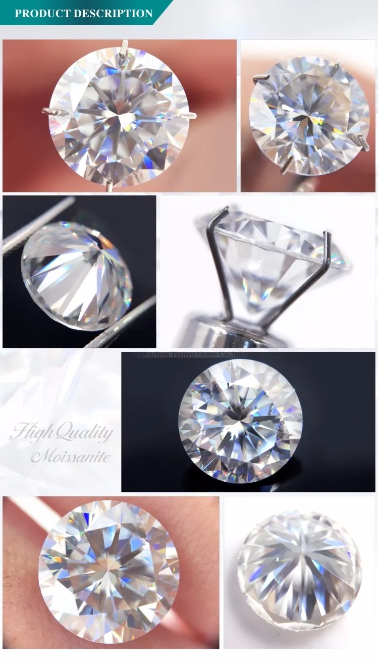 Loose Stone Moissanite 6.5mm 1 Carat Forever One Def Moissanite Diamond